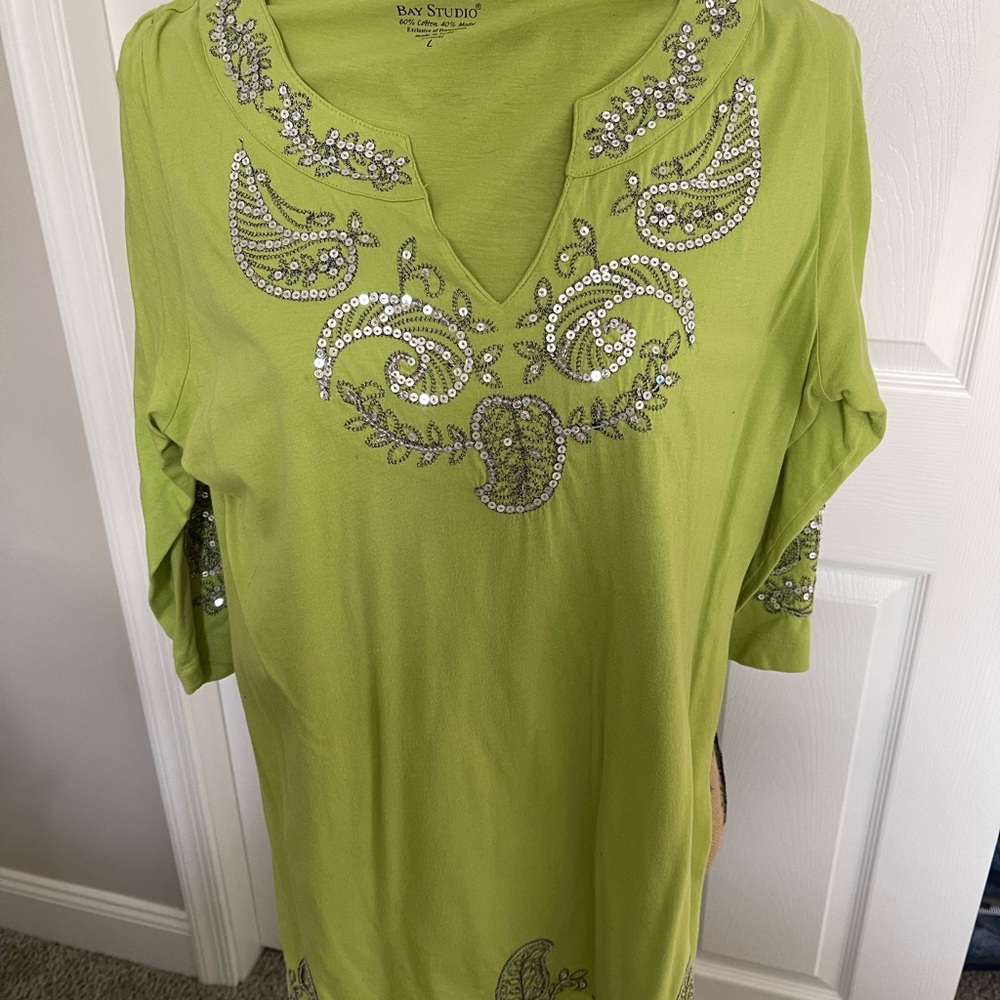 Bay Studio Lime Green Embellished Tunic